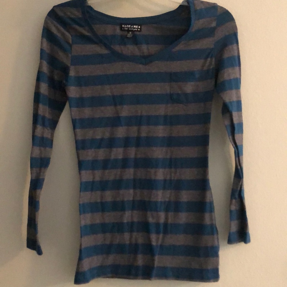 Blue and Gray long sleeve tee
